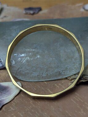 Vintage Monet Gold Tone Dodecahedron Bangle Bracelet